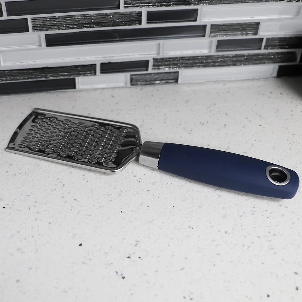 Home Basics Meridian Stainless Steel Mini  Handheld Cheese Grater, Indigo - Image 4
