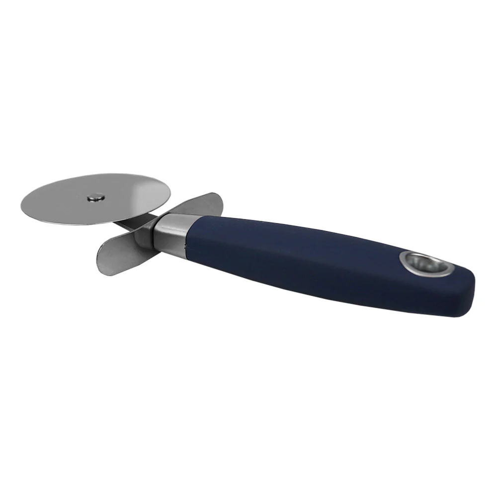 Home Basics Meridian Stainless Steel Pizza Cutter, Indigo - Image 2