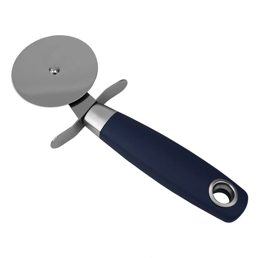 Home Basics Meridian Stainless Steel Pizza Cutter, Indigo - Image 3