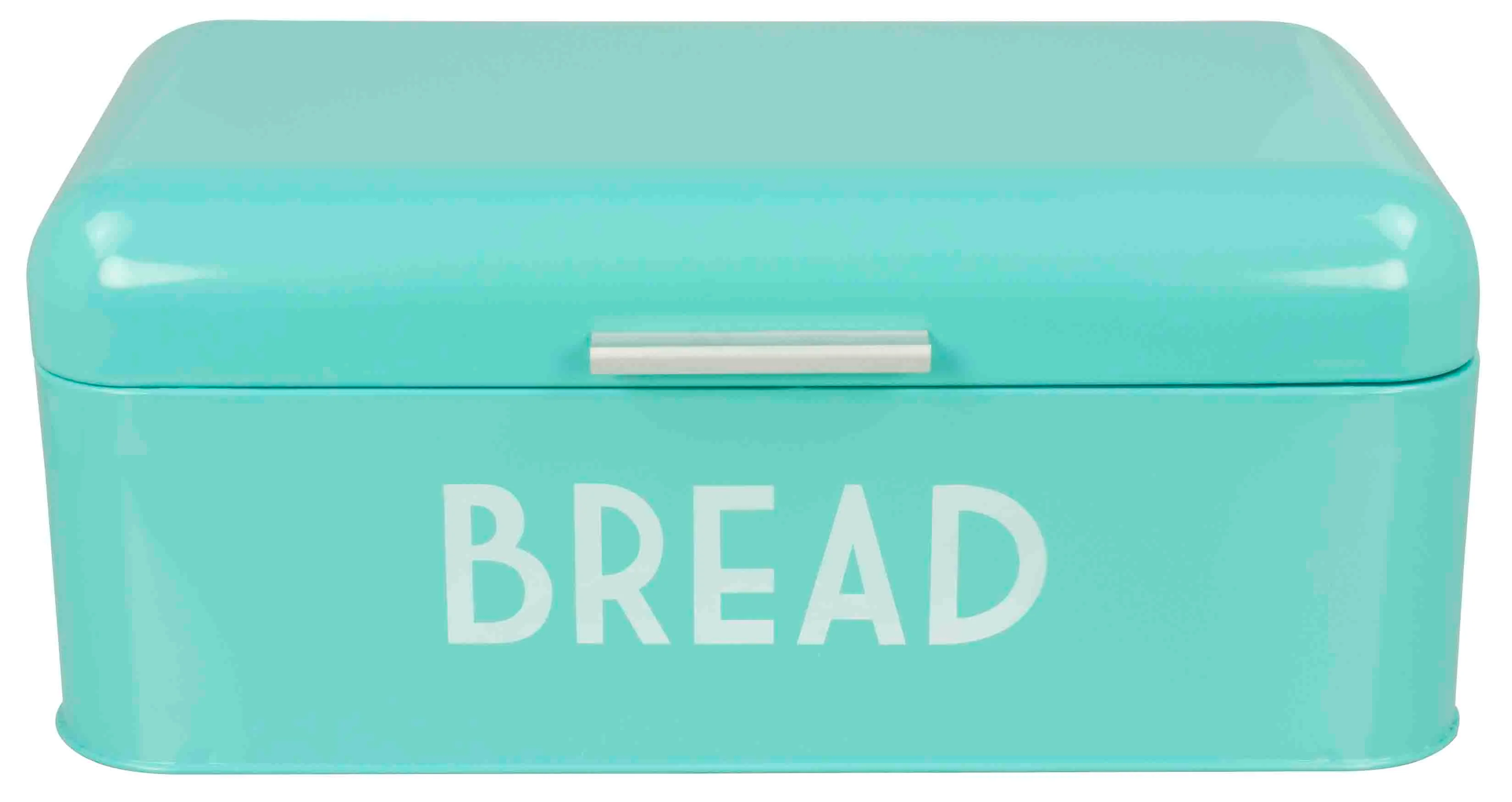Home Basics Metal Bread Box with Lid, Turquoise, 16.7x9.5x6.5 Inches