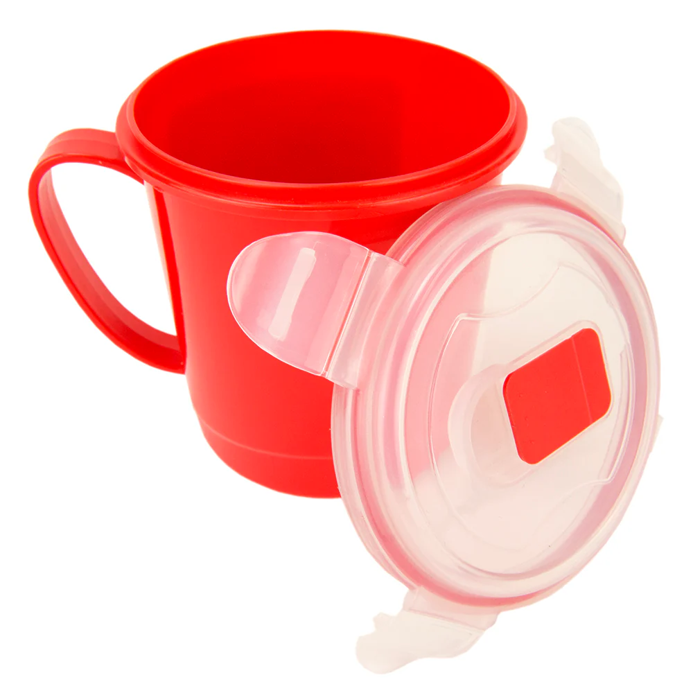 Home Basics Microwaveable Soup Mug With Vented Lid, Red, 24 Ounces - Image 2