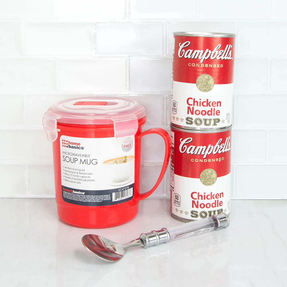 Home Basics Microwaveable Soup Mug With Vented Lid, Red, 24 Ounces - Image 5