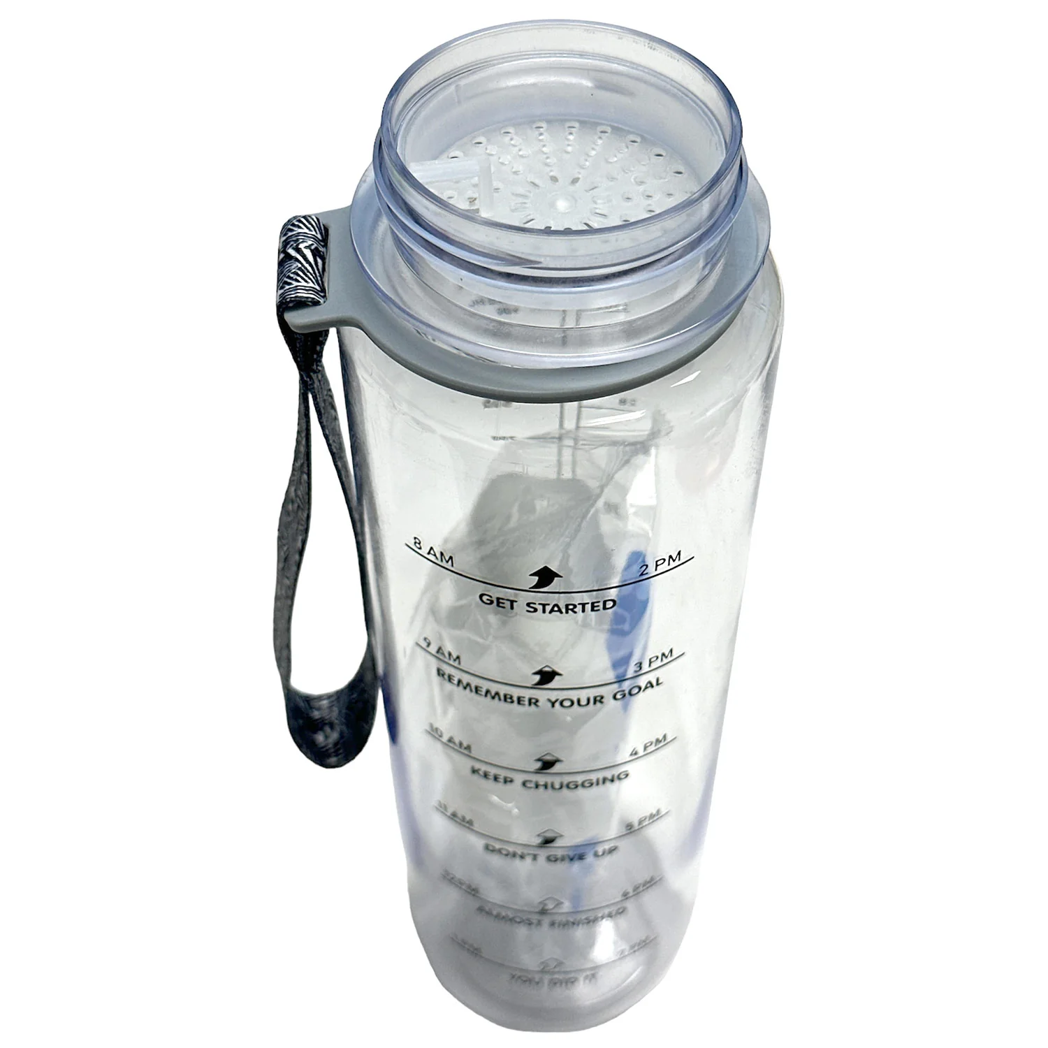Home Basics Motivational Travel Bottle with Brush, 1 Liter, Clear - Image 4