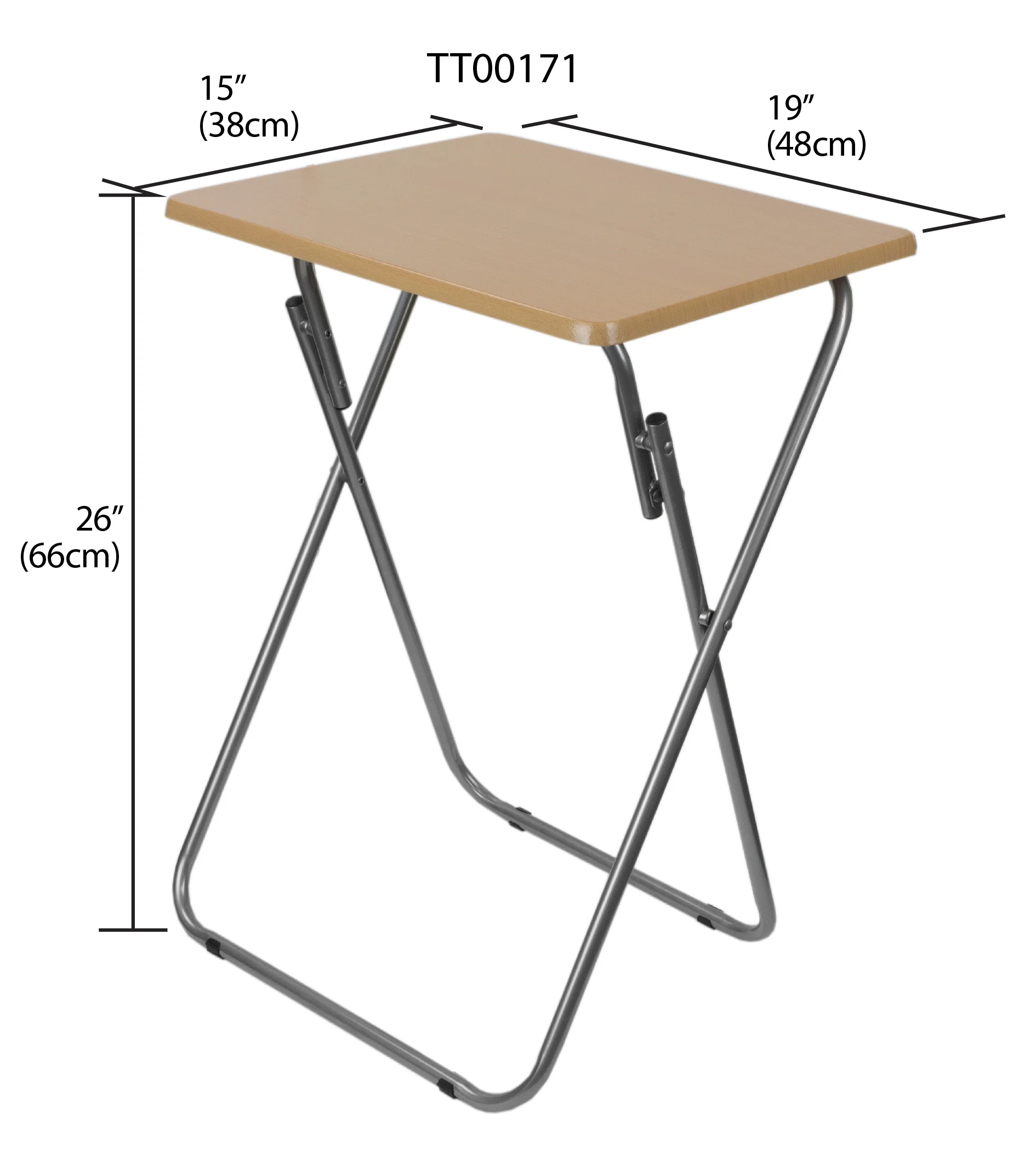 Home Basics Multi-Purpose Foldable Table, Natural, 19x15x26 Inches - Image 7