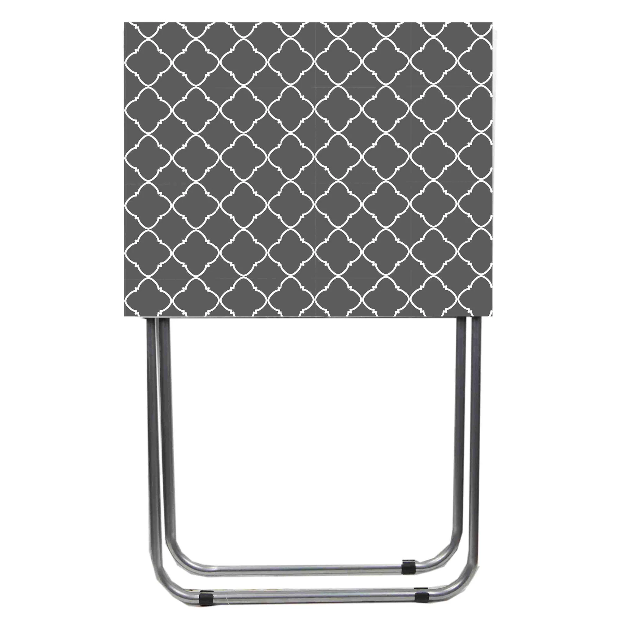 Home Basics Multi-Purpose Folding Table, Lattice Gray, 15x19x25.5 Inches - Image 2