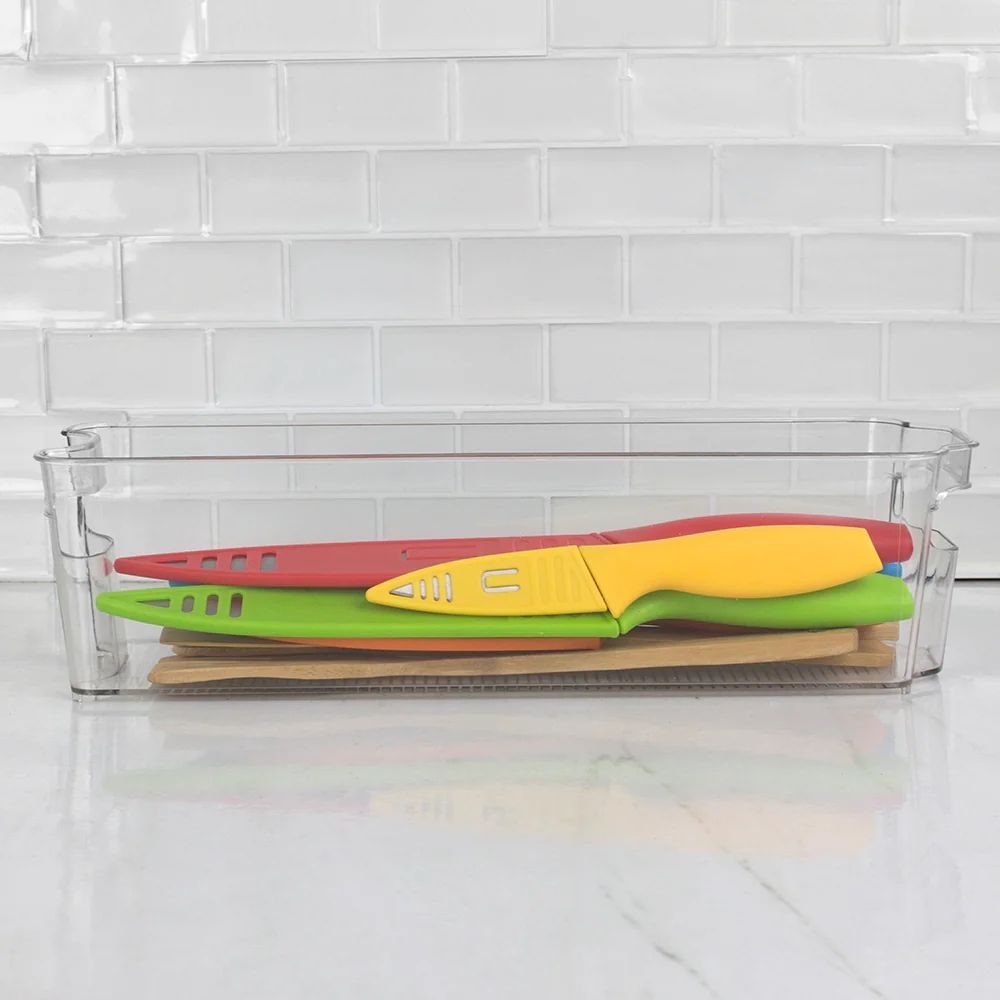 Home Basics Multi-Purpose Plastic Fridge Bin, Clear - Image 5
