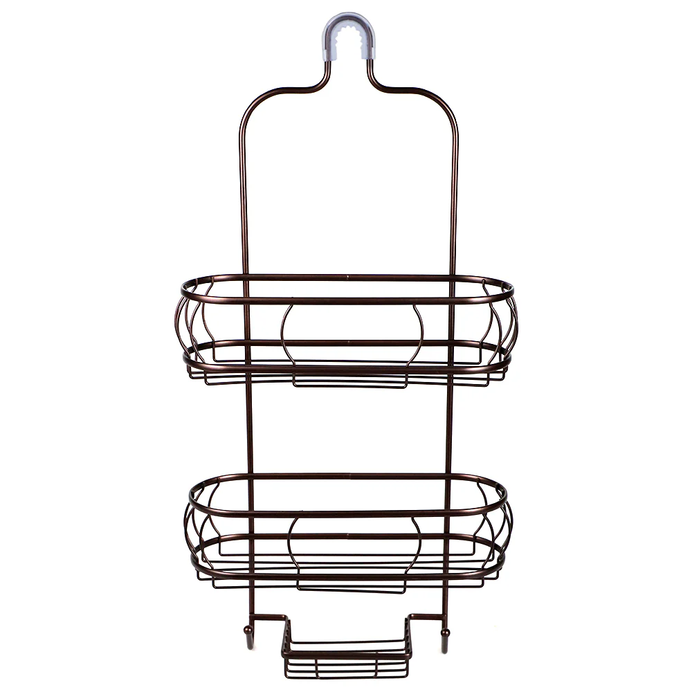 Home Basics No Slip 2 Tier Steel Shower Caddy, Oil-rubbed Bronze - Image 3