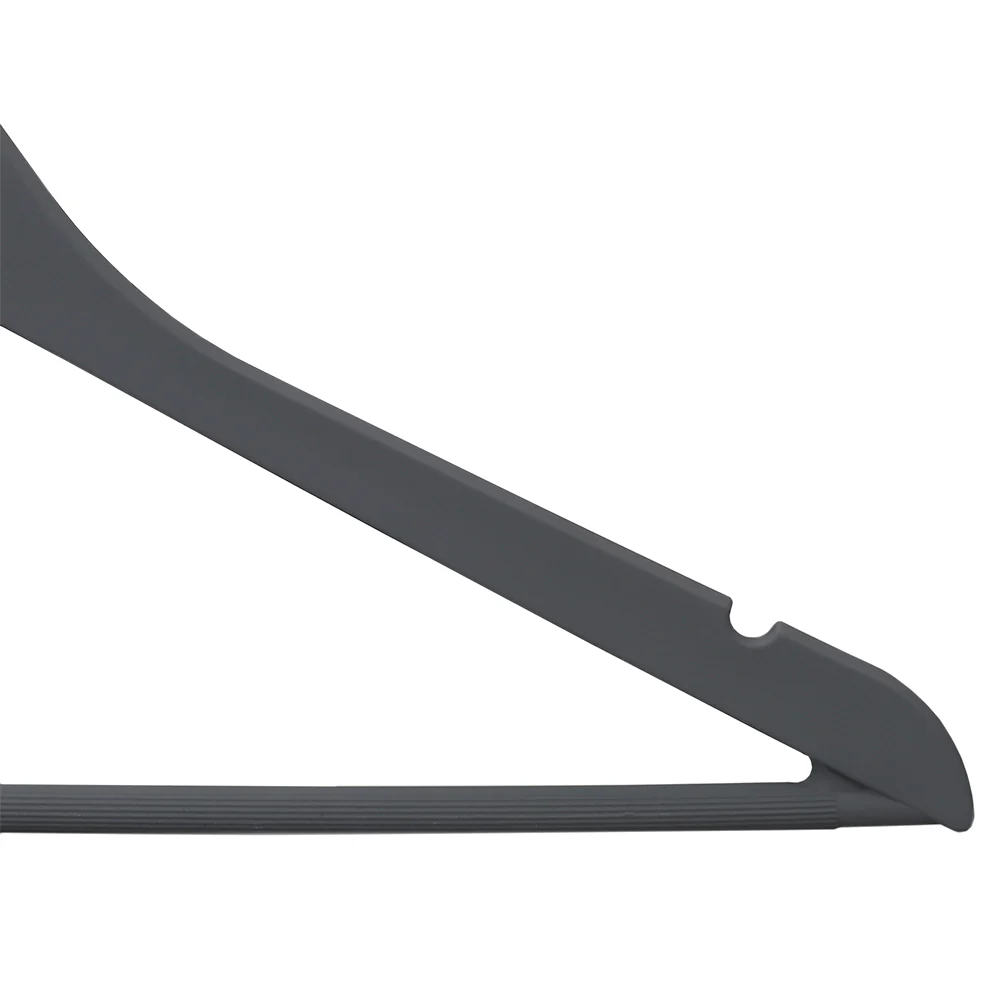 Home Basics Non-Slip Space-Saving Rubberized Plastic Hangers, Charcoal - Image 3