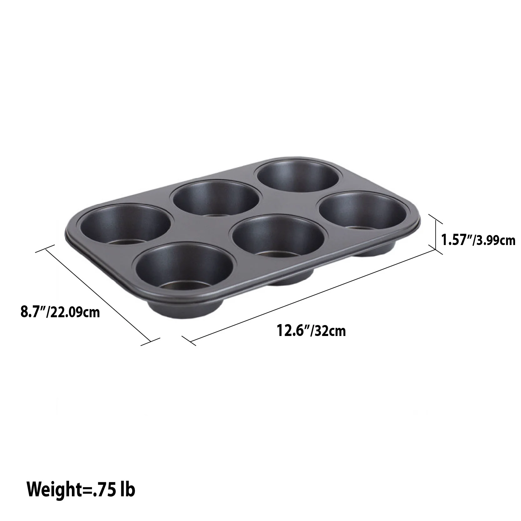 Home Basics Non-Stick 6 Cup Muffin Pan - Image 11