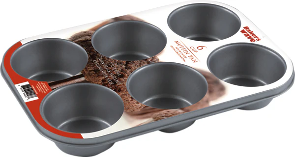 Home Basics Non-Stick 6 Cup Muffin Pan - Image 2
