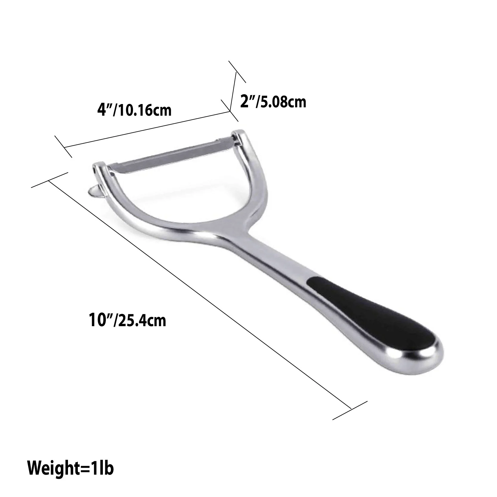 Home Basics Nova Collection Zinc Horizontal Vegetable Peeler, Silver - Image 2