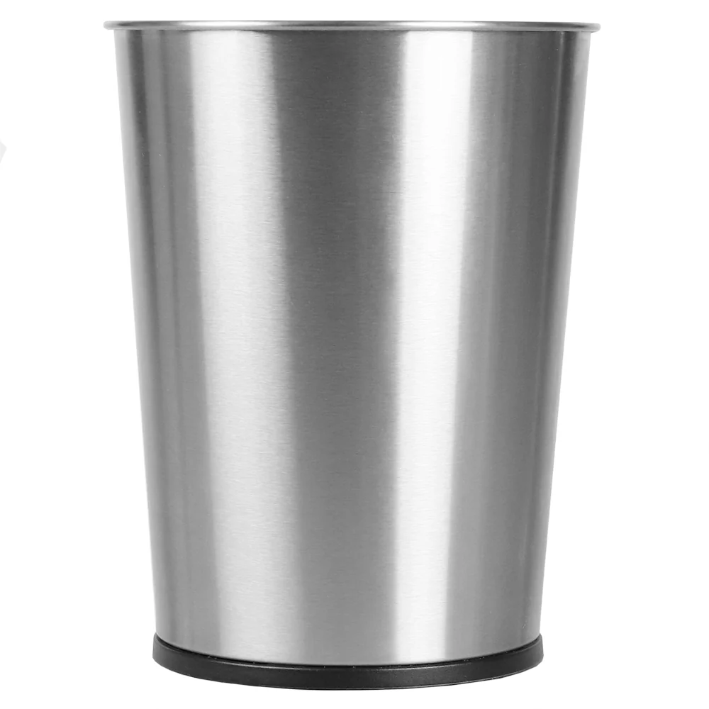 Home Basics Open Top 8 Lt Stainless Steel Waste Bin, (9.5" x 10.25"), Silver - Image 2