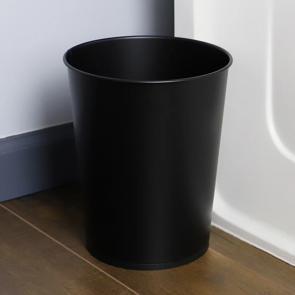 Home Basics Open Top 8 Lt Waste Bin, (9.5" x 10.25"), Black - Image 3