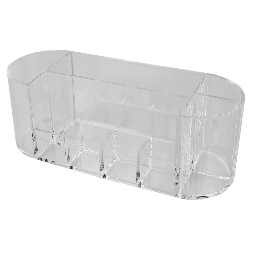 Home Basics Oval Plastic Cosmetic Organizer, Clear - Image 4