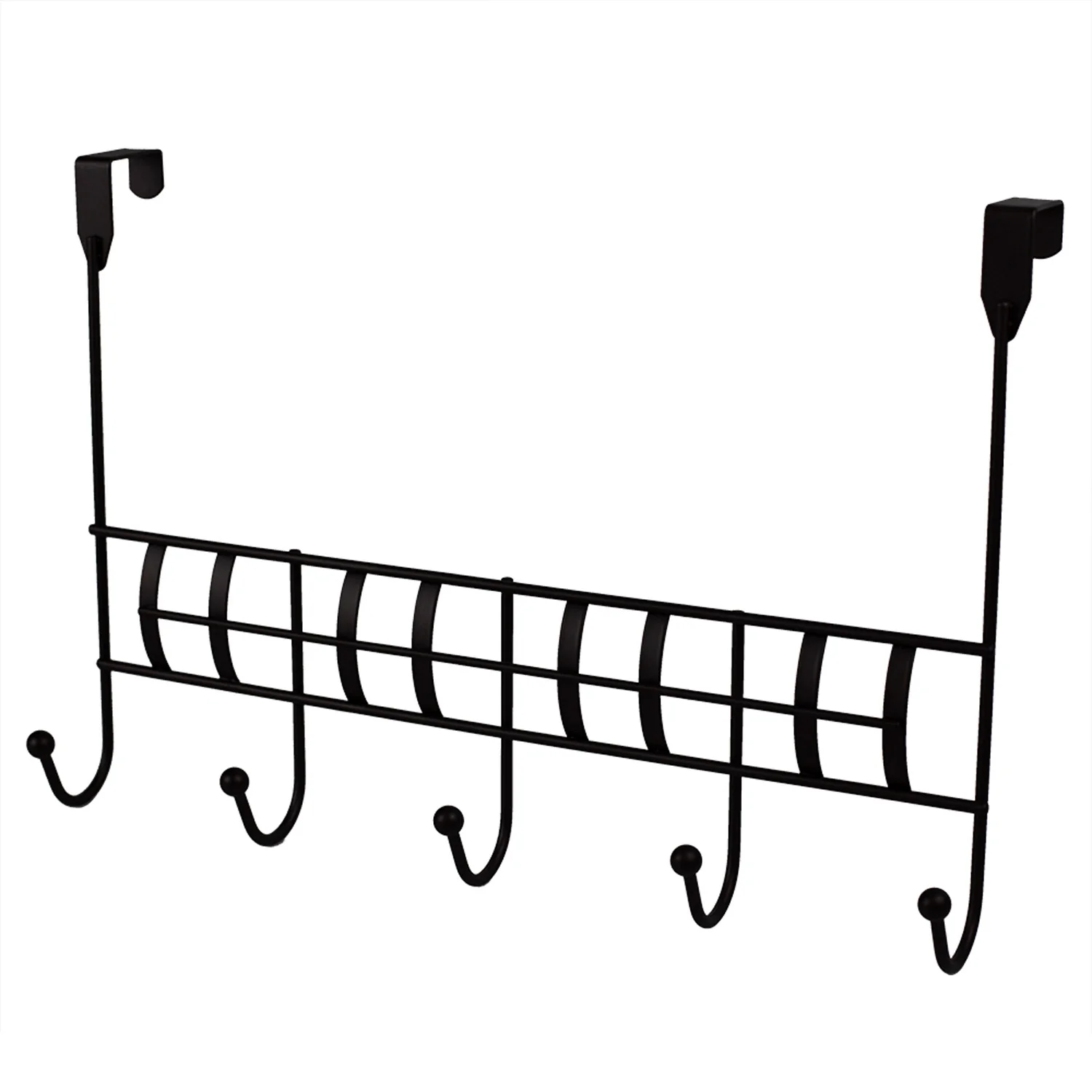 Home Basics Over-The-Door 5-Hook Hanging Rack, Brown, 7x11x4 Inches - Image 2