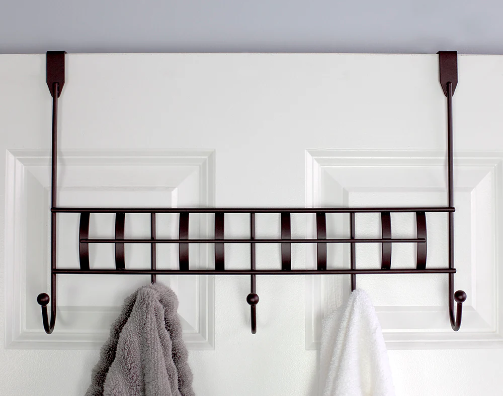 Home Basics Over-The-Door 5-Hook Hanging Rack, Brown, 7x11x4 Inches - Image 6