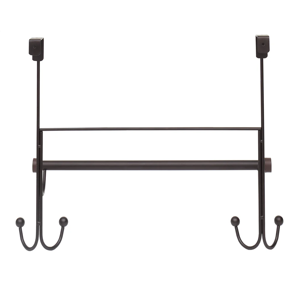 Home Basics Over the Door Hook with Towel Bar, Oil-Rubbed Bronze - Image 2