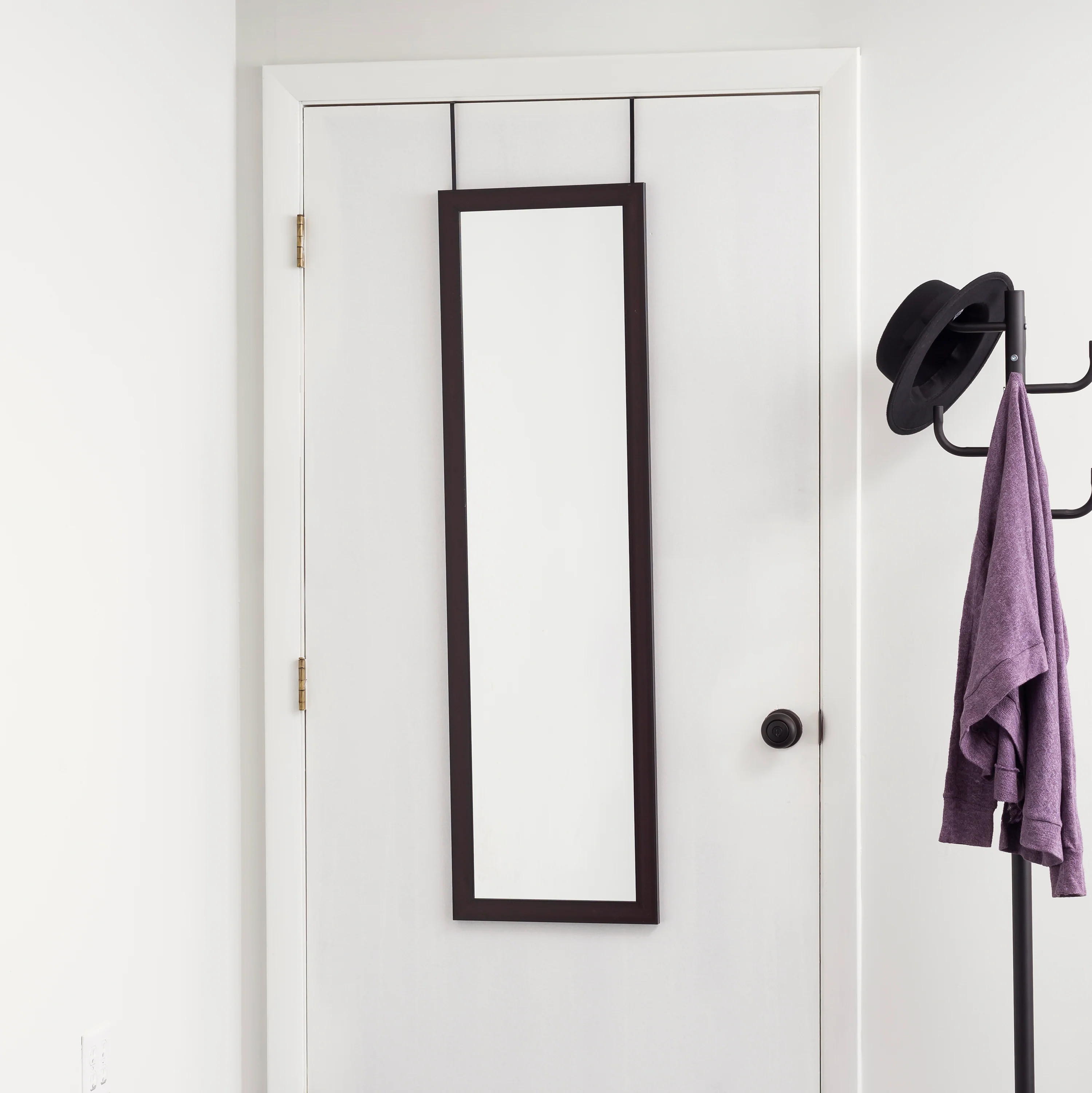 Home Basics Over The Door Mirror, Mahogany - Image 2