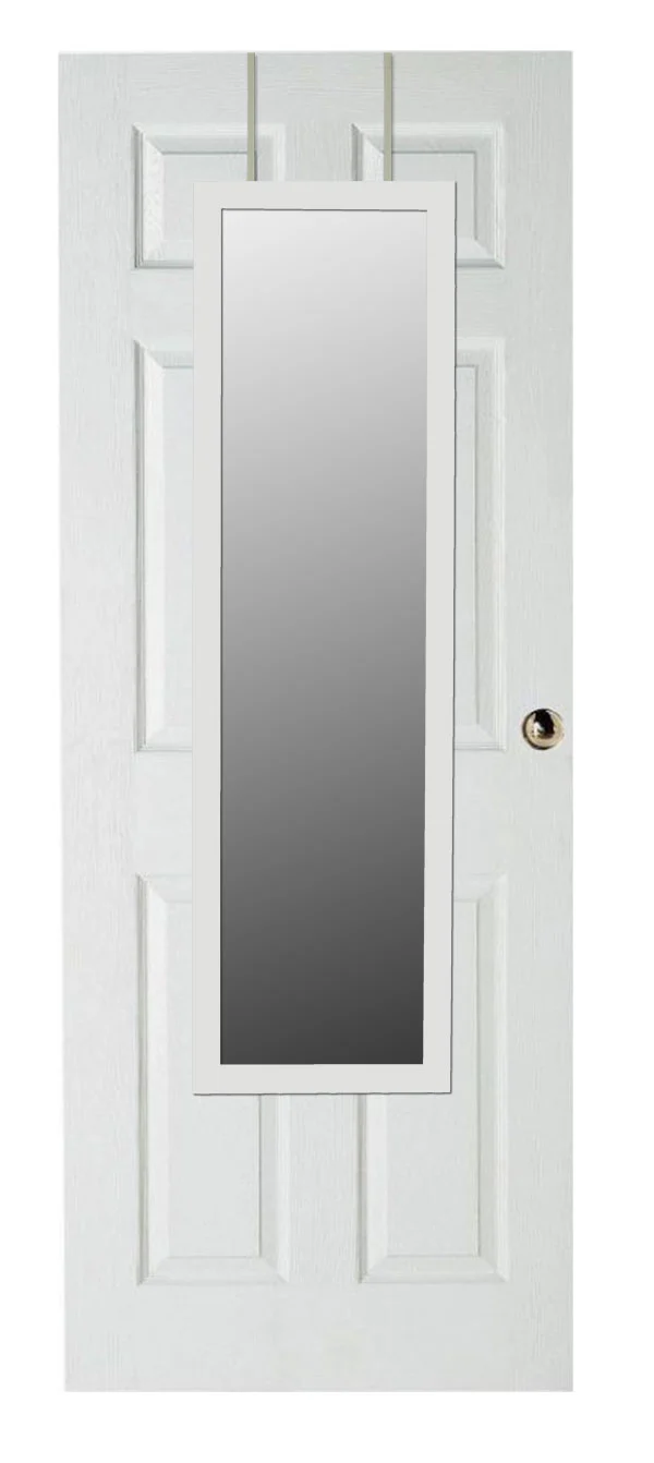 Home Basics Over The Door Mirror, White