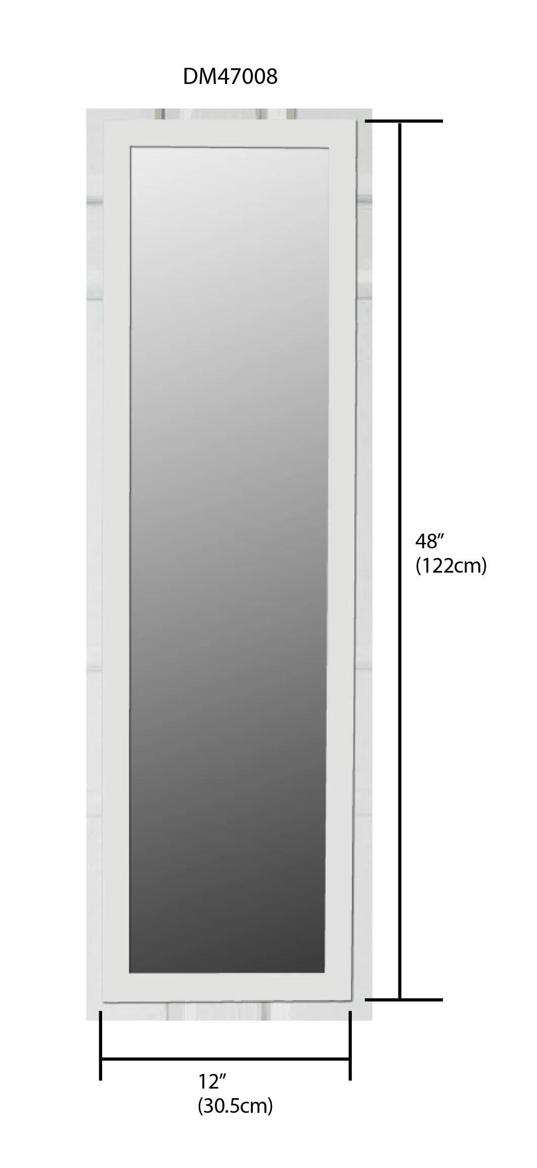 Home Basics Over The Door Mirror, White - Image 5