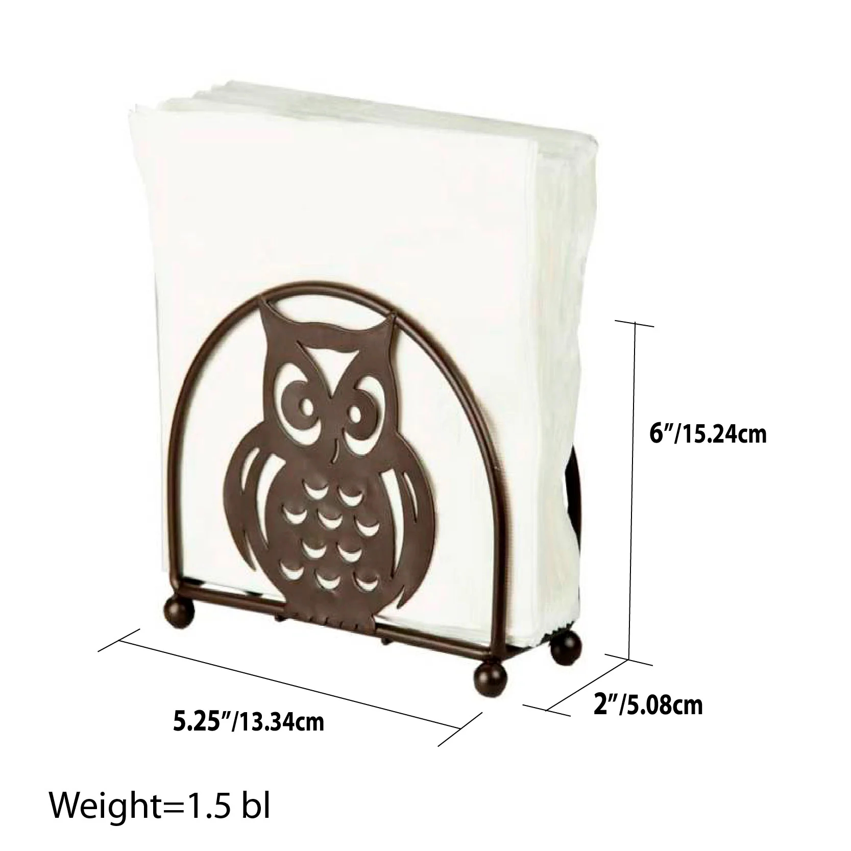 Home Basics Owl Napkin Holder, Bronze - Image 3
