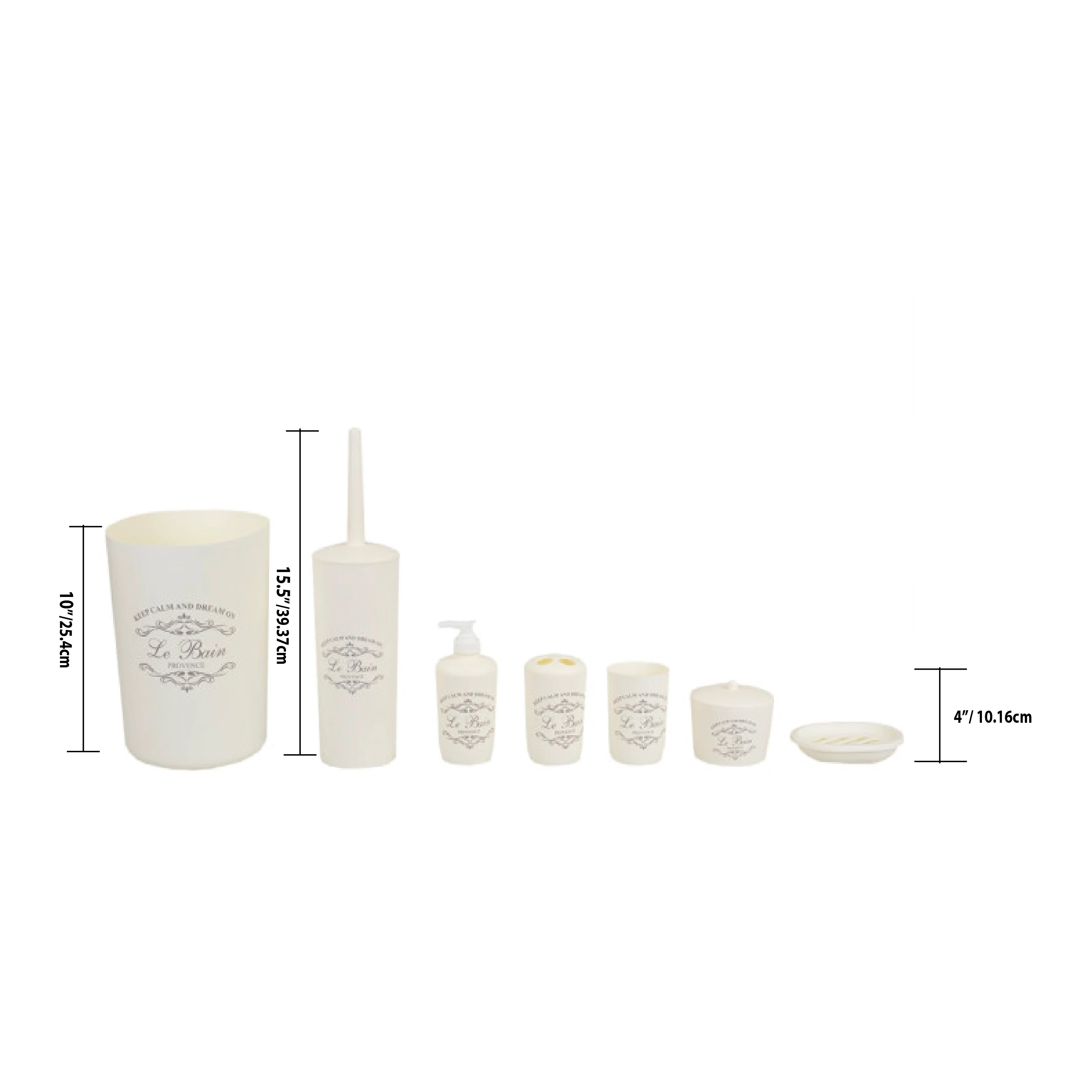 Home Basics Paris Collection 7 Piece Bath Ensemble, Beige - Image 5