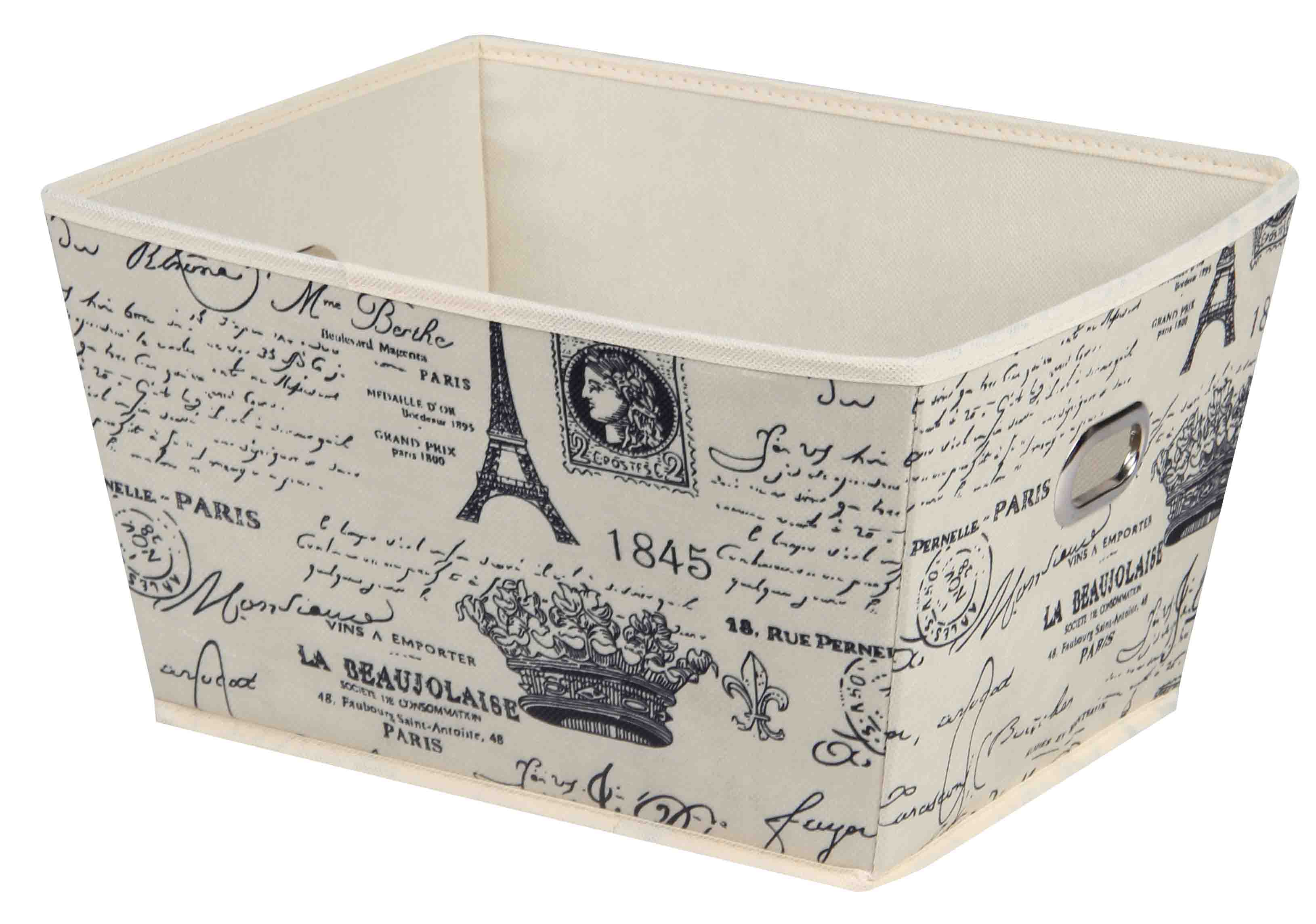 Home Basics Paris Collection Large Non-Woven  Storage Bin, Natural