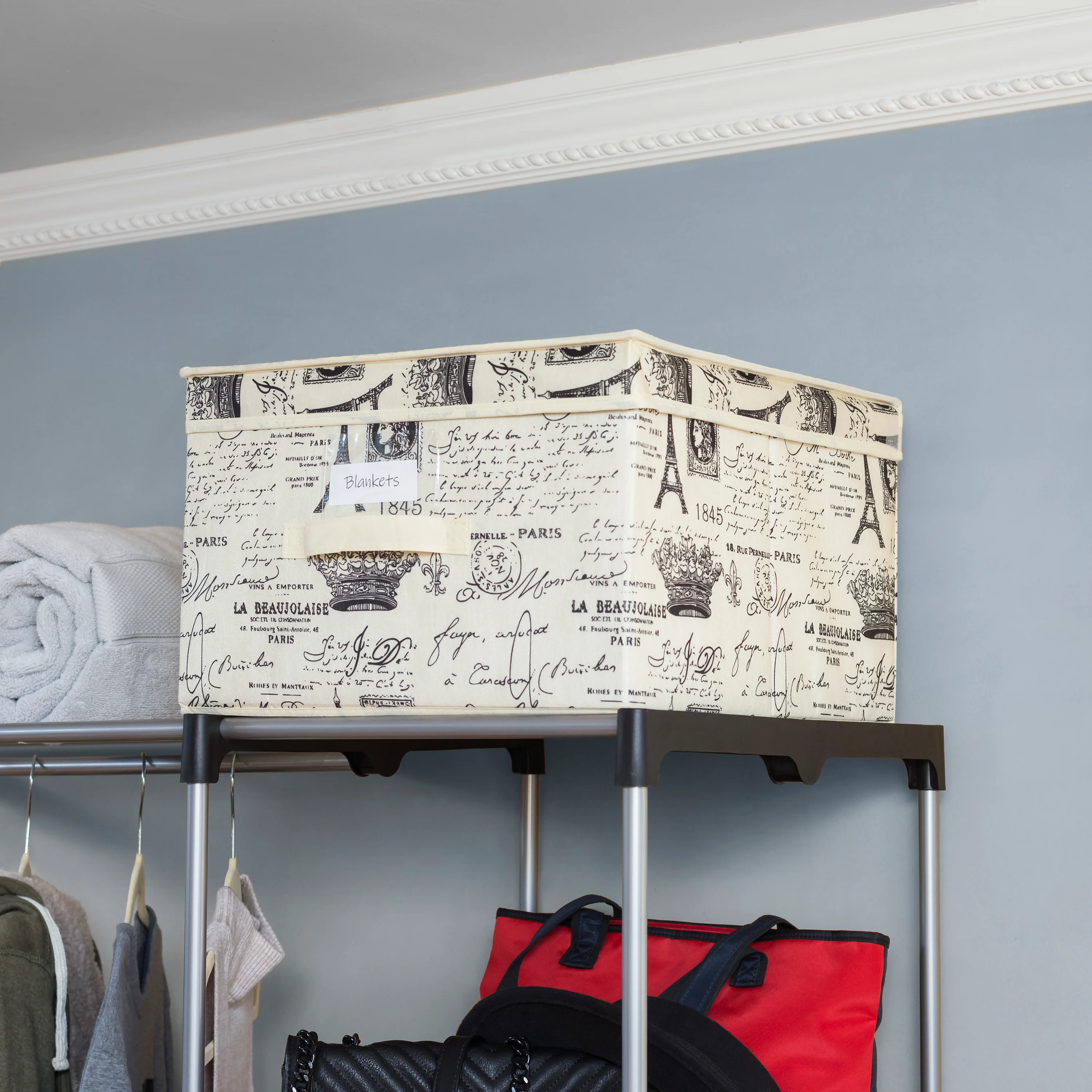 Home Basics Paris Collection Non-Woven Large Storage Box, Natural - Image 2
