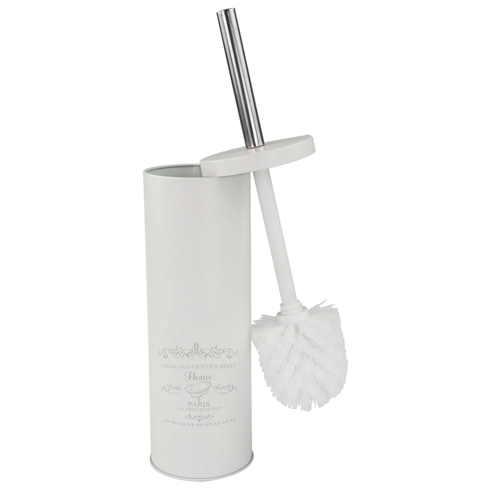 Home Basics Paris Design Toilet Brush Holder, White