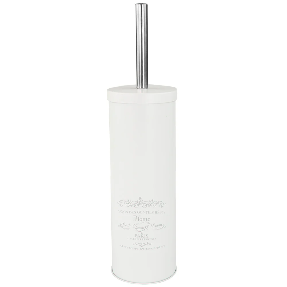 Home Basics Paris Design Toilet Brush Holder, White - Image 6