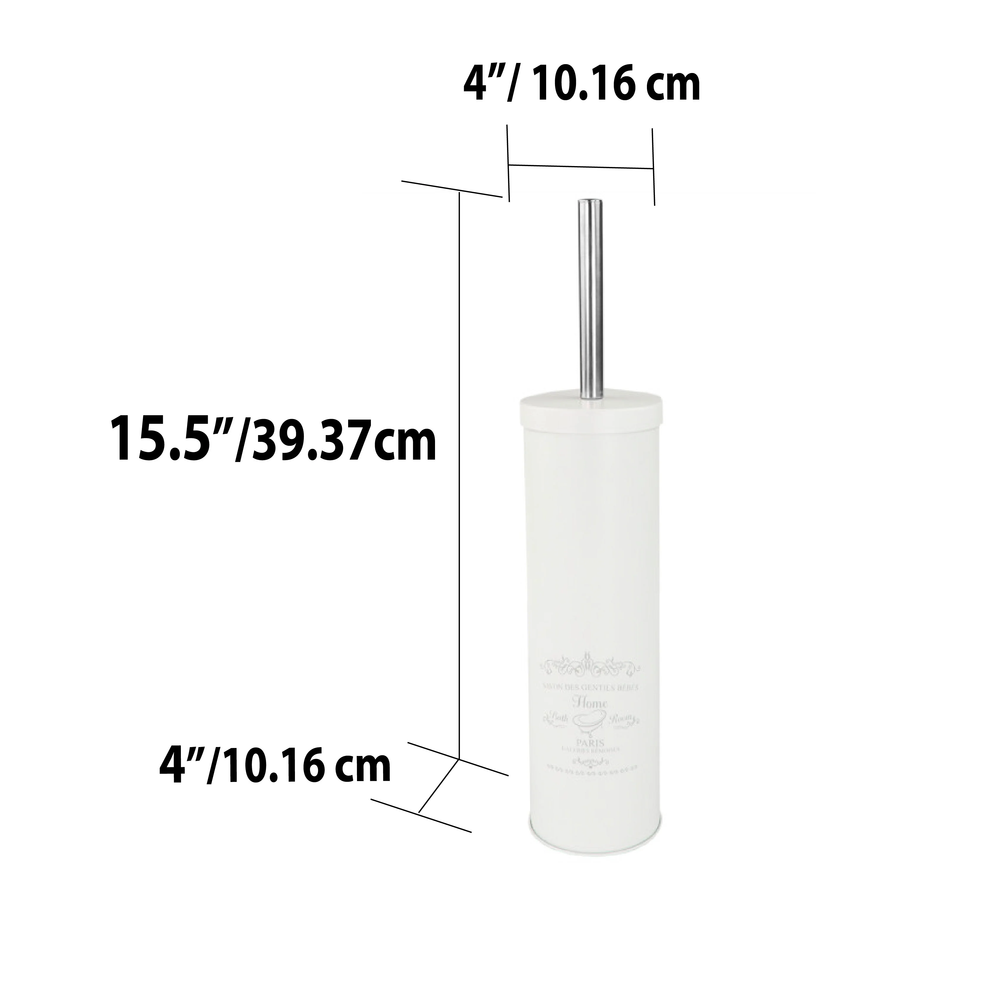 Home Basics Paris Design Toilet Brush Holder, White - Image 8