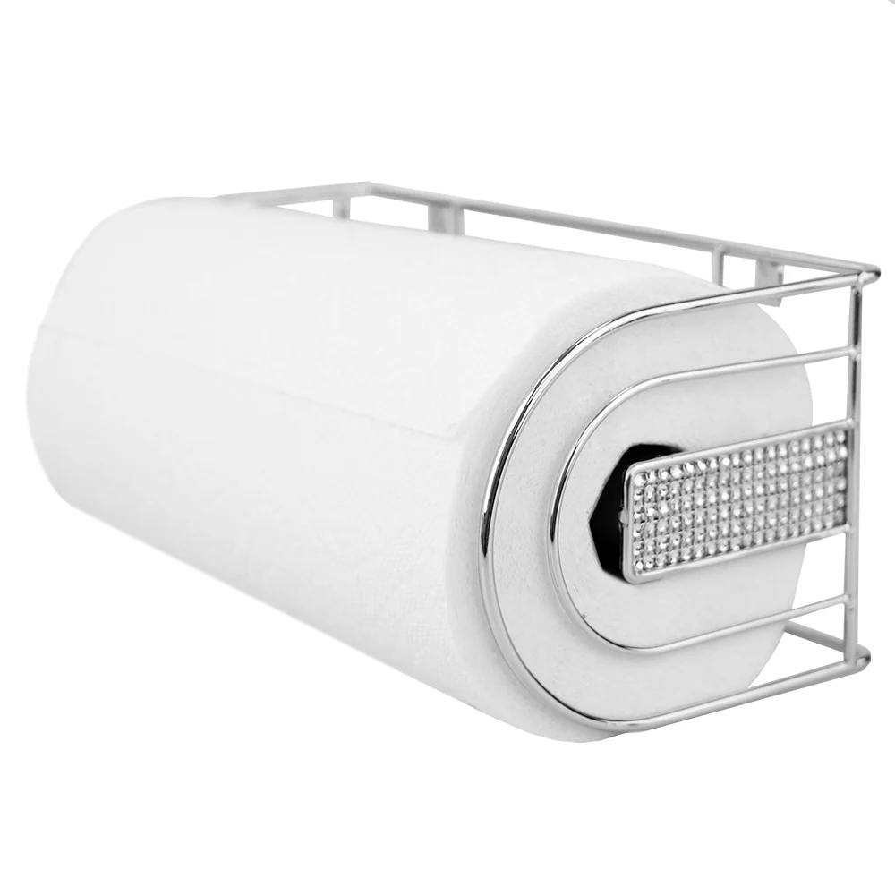 Home Basics Pave Wall Mounted Steel Paper Towel Holder, Chrome