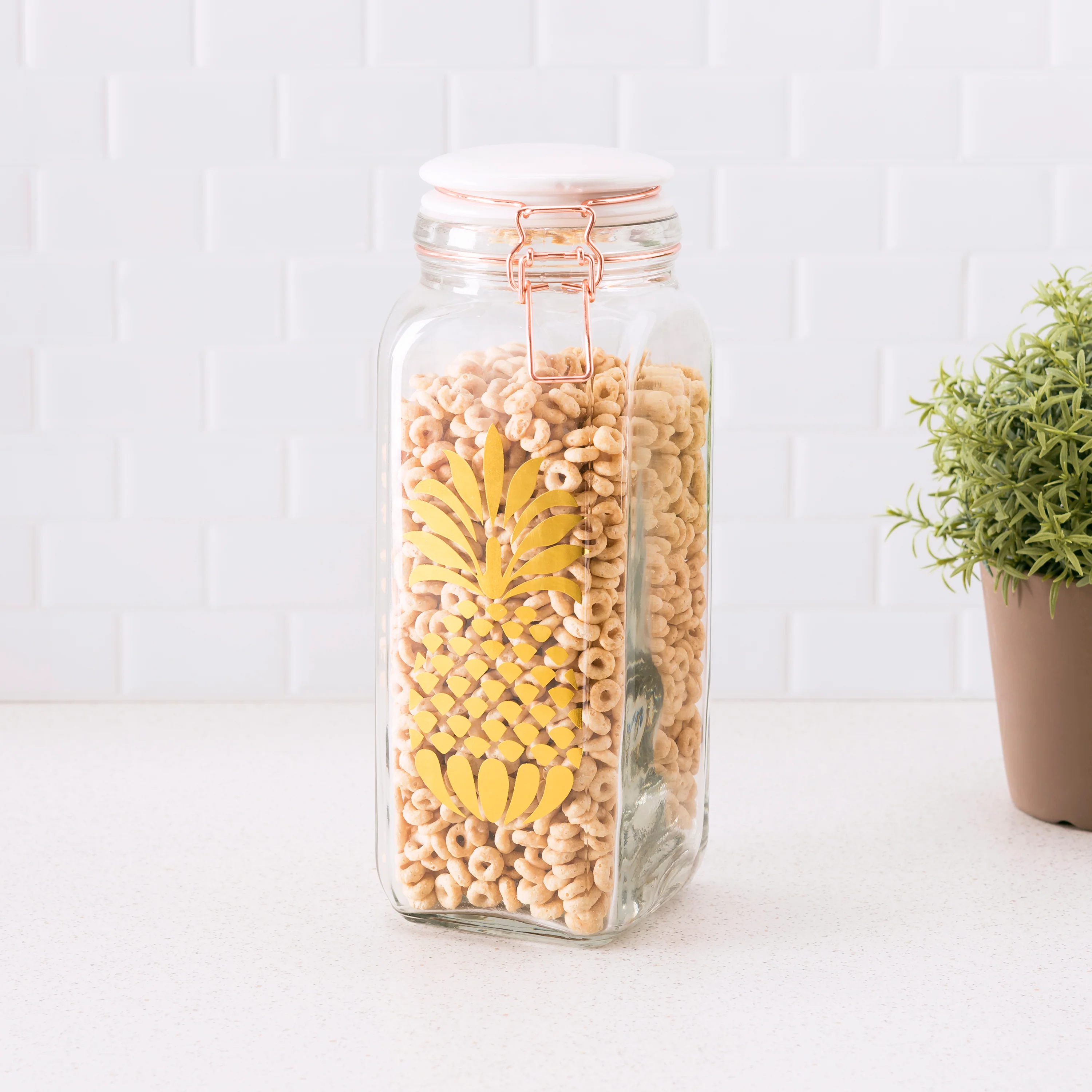 Home Basics Pineapple Sunshine  43 oz. Glass Canister - Image 2
