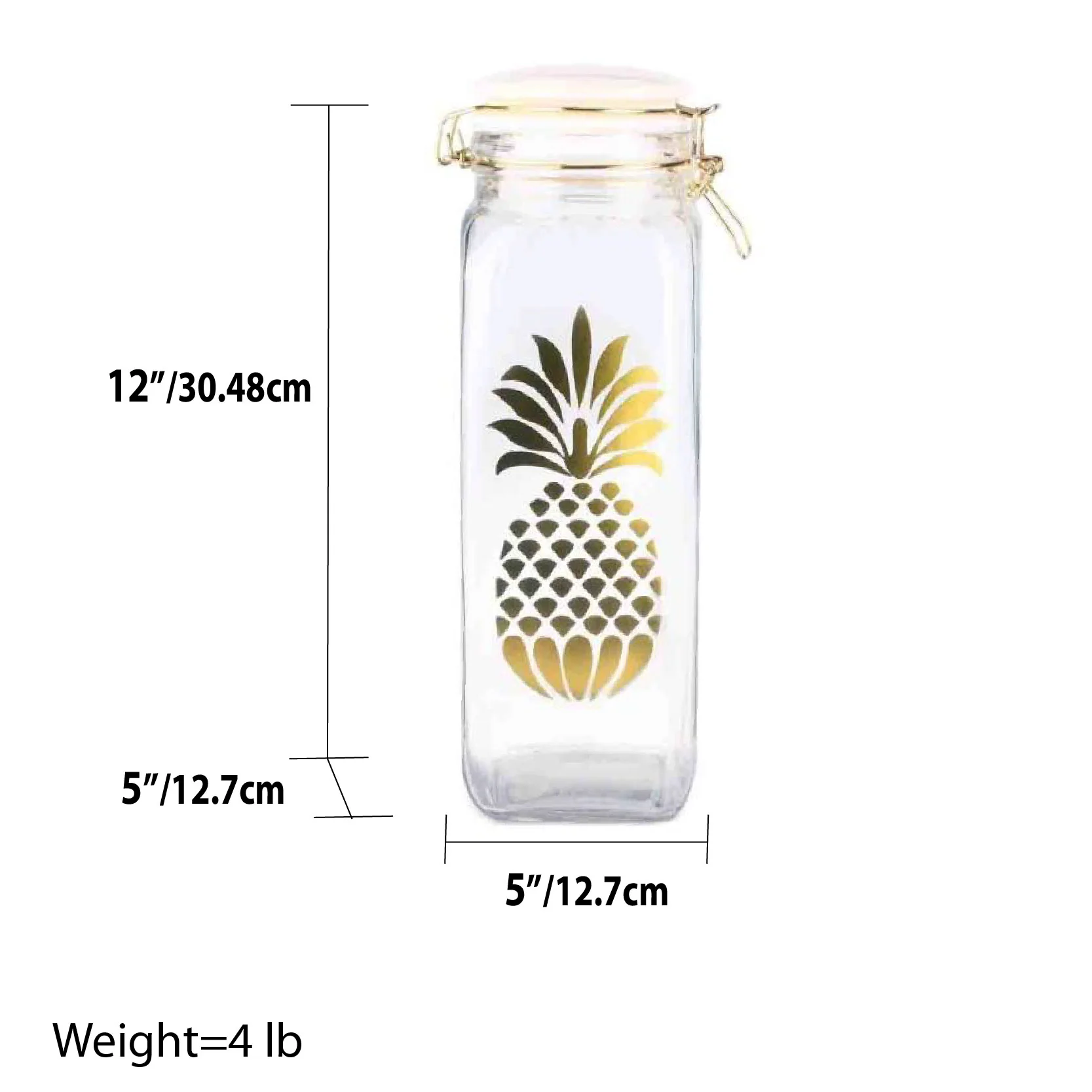 Home Basics Pineapple Sunshine  43 oz. Glass Canister - Image 3