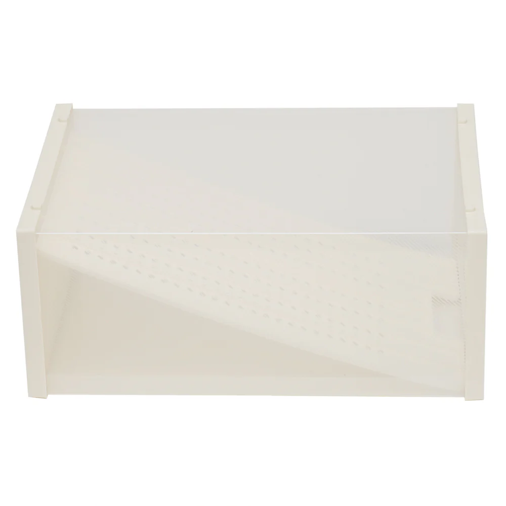 Home Basics Plastic 2 Pair Shoe Box With Divider, Clear, 13.75x9.5x6 Inches - Image 4