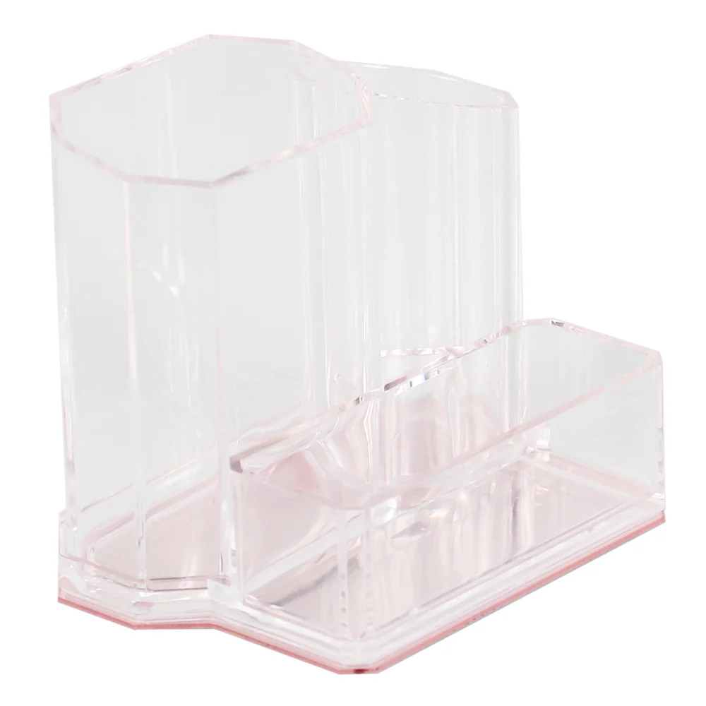 Home Basics Plastic Make Up Brush Holder with Rose Bottom - Image 3