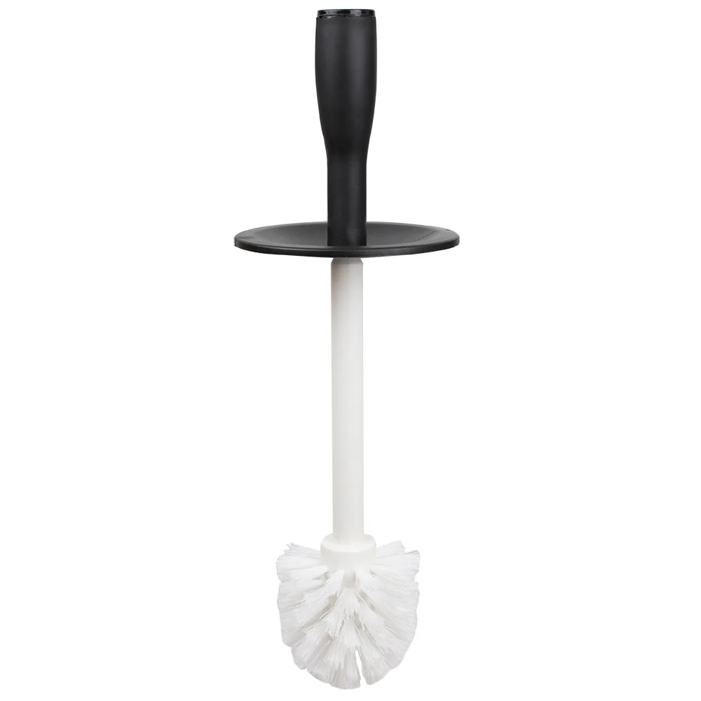 Home Basics Plastic Tapered Toilet Brush And Holder, Black, 4x15 Inches - Image 3