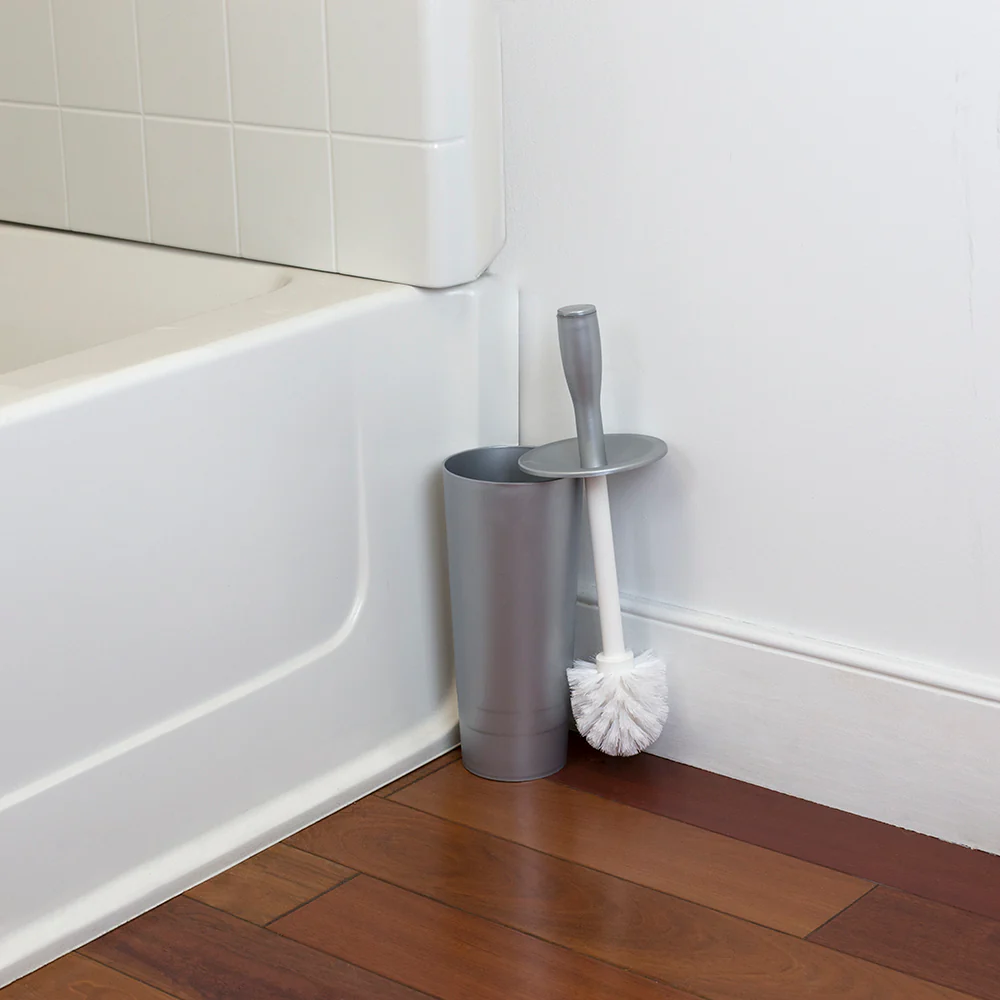 Home Basics Plastic Tapered Toilet Brush And Holder, Gray, 4x15 Inches - Image 5