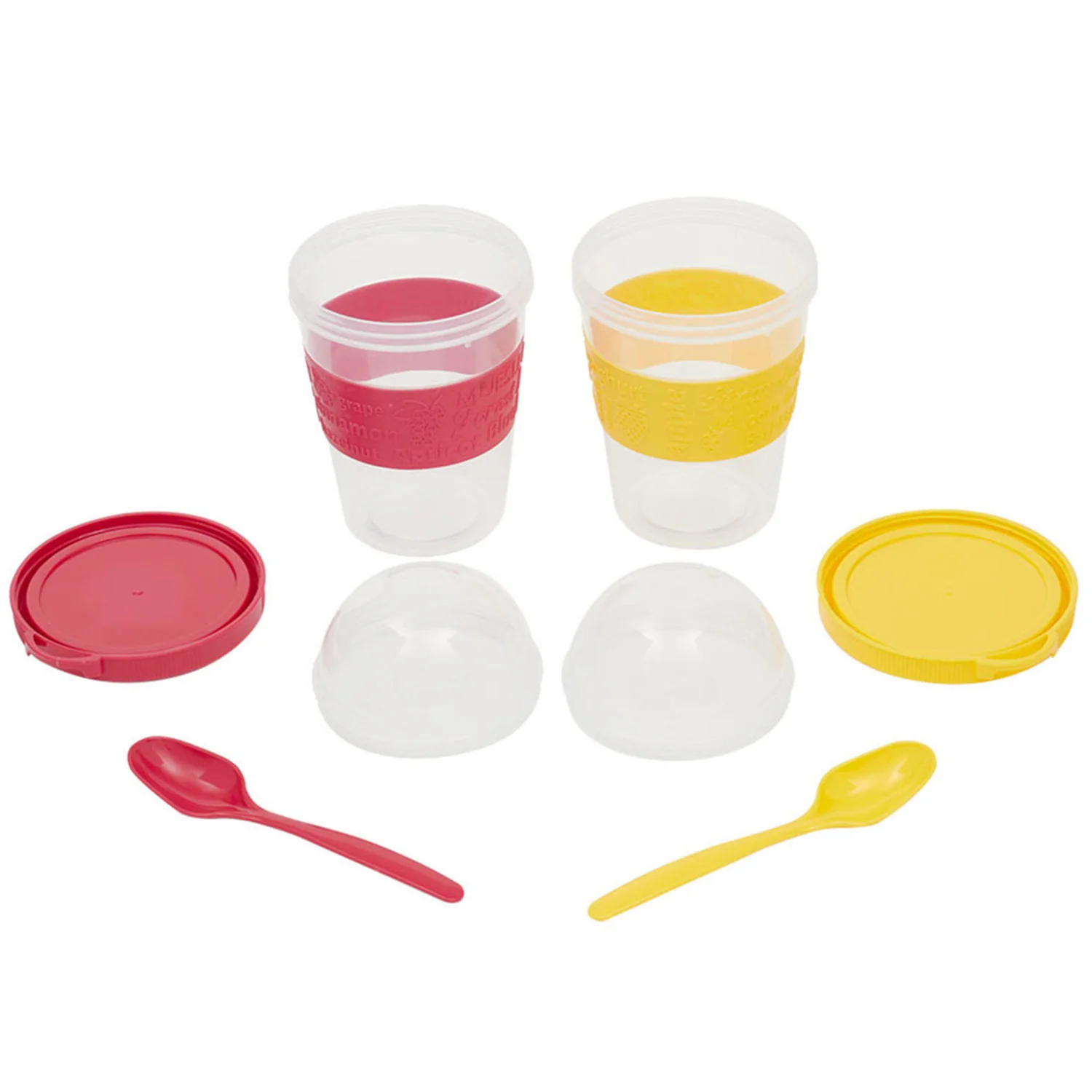 Home Basics Plastic To-Go Cup with Spoon, Assorted Colors - Image 2