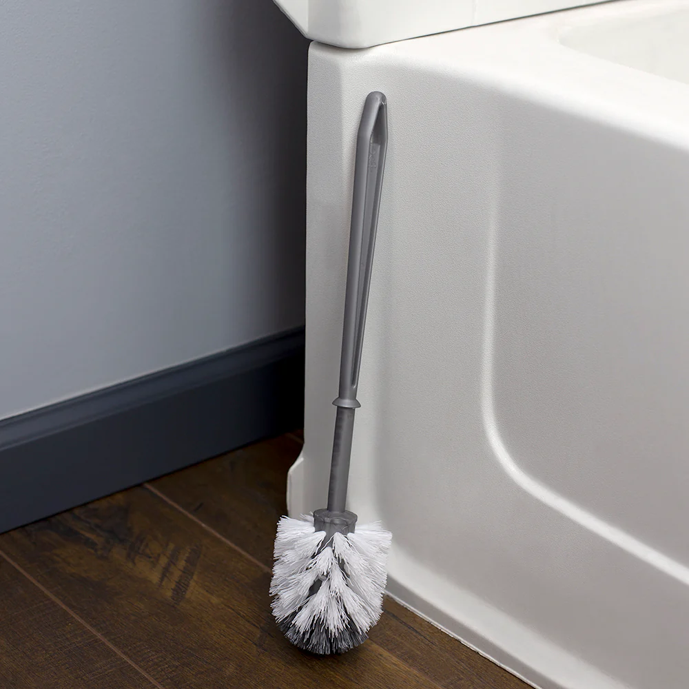 Home Basics Plastic Toilet Brush, Silver - Image 4