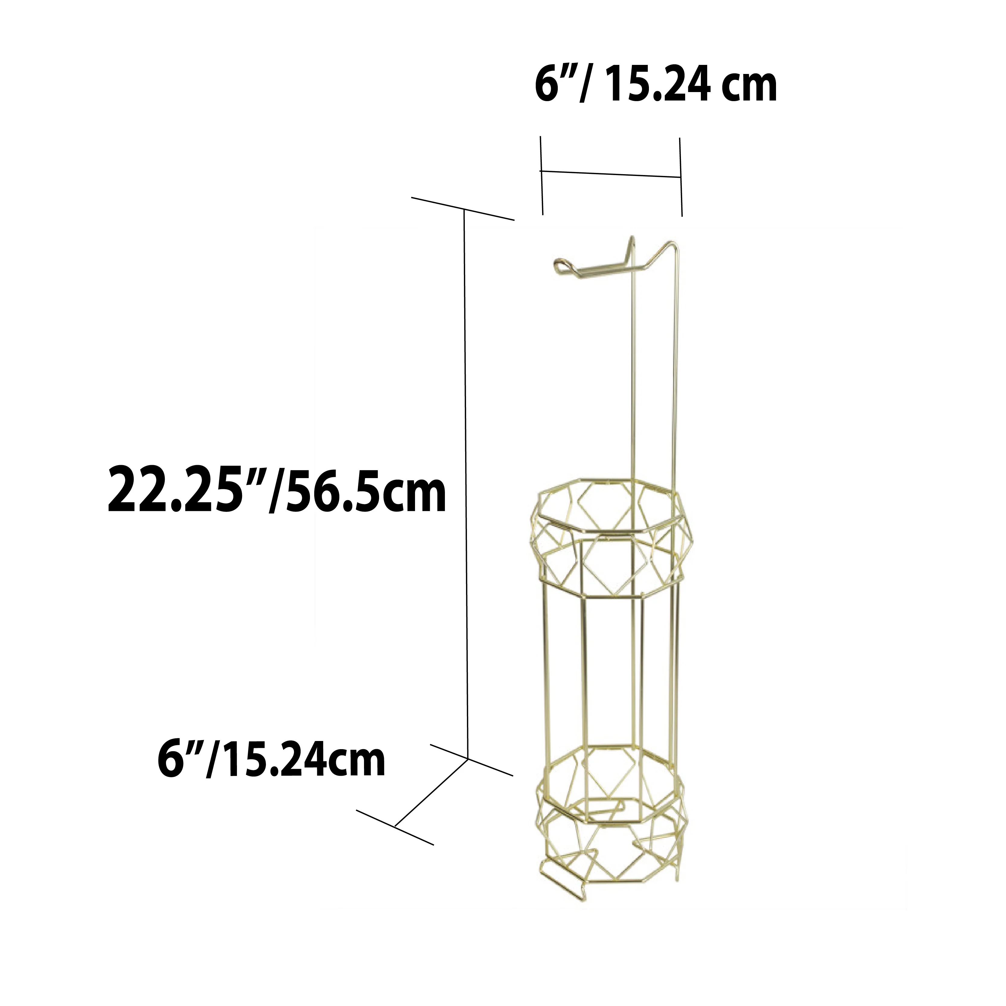 Home Basics Prism Freestanding Dispensing Toilet Paper Holder, Gold - Image 12