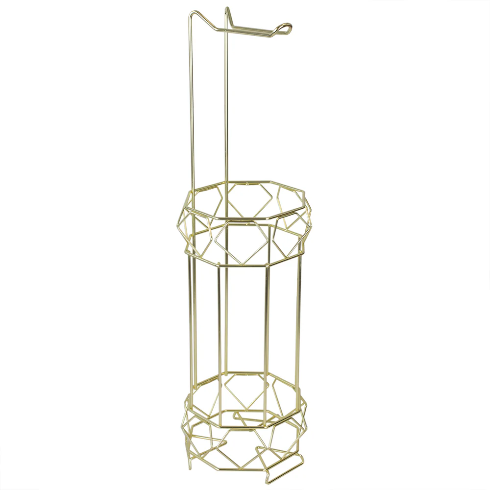 Home Basics Prism Freestanding Dispensing Toilet Paper Holder, Gold - Image 6