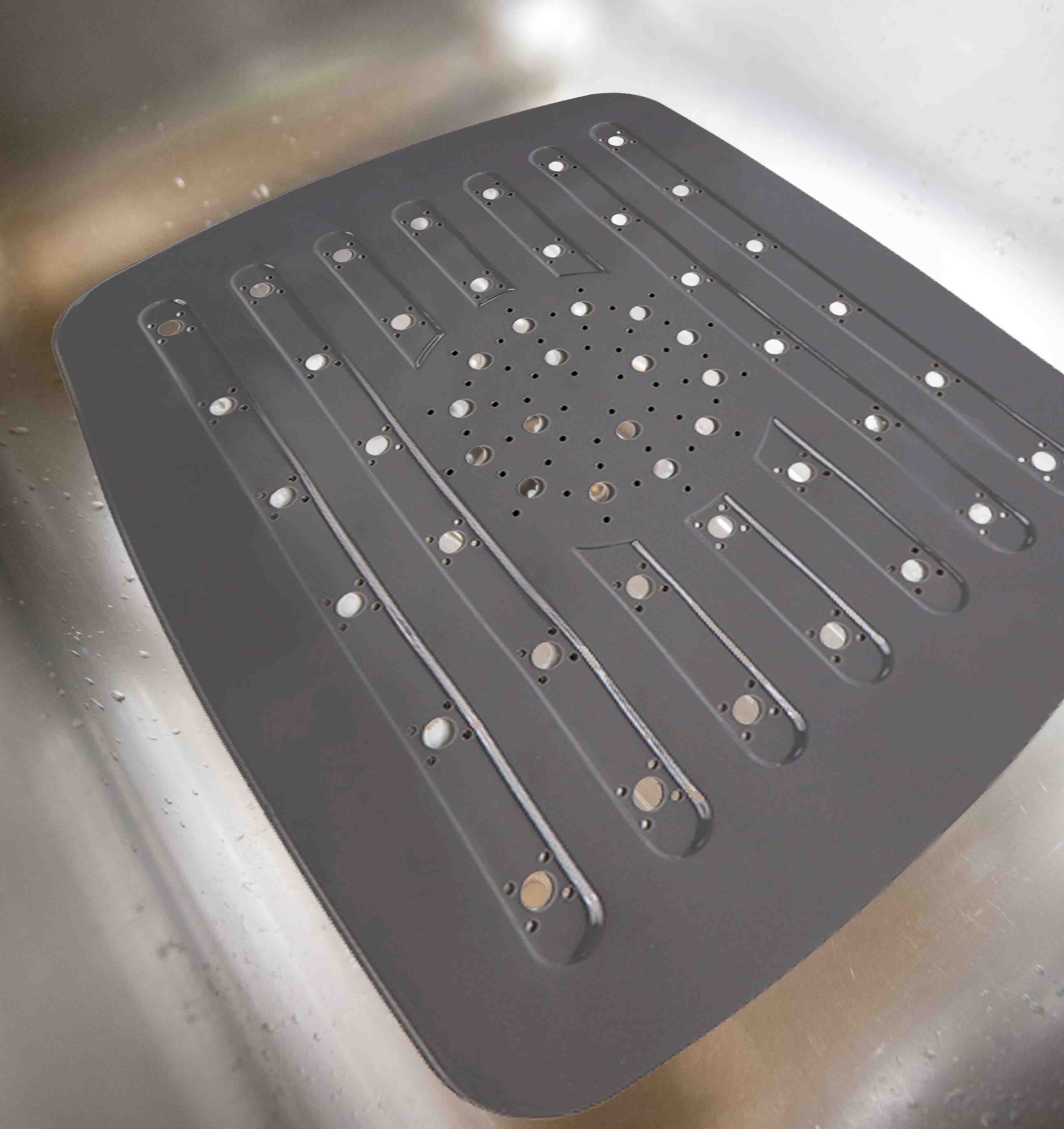 Home Basics PVC Sink Mat, Grey, 15.4x12.25 Inches