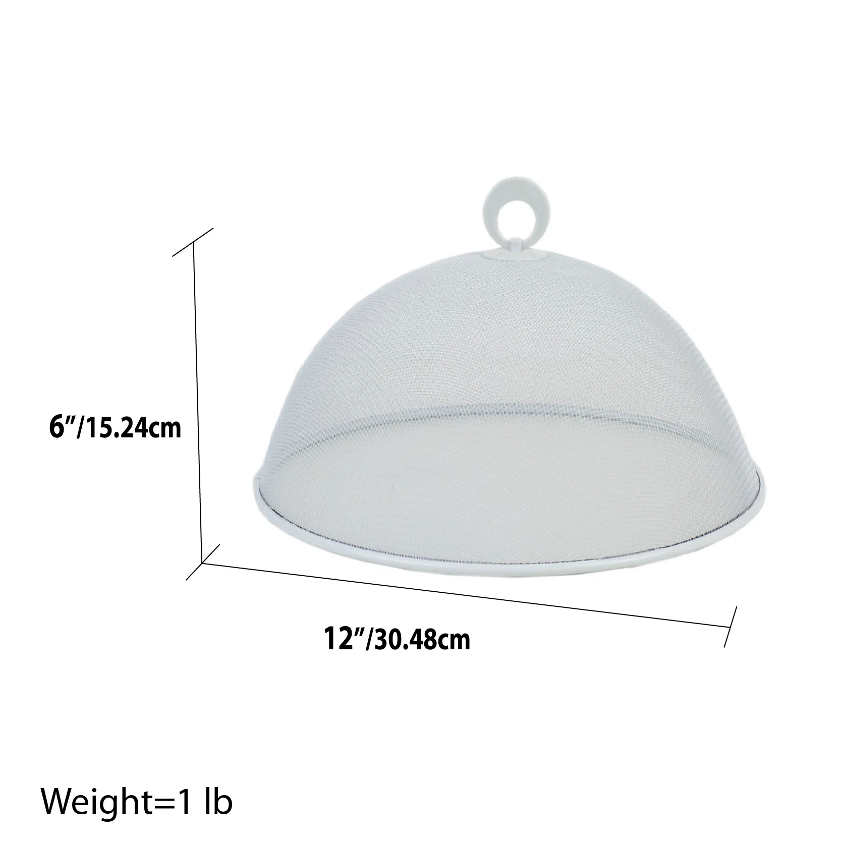 Home Basics Round Mesh Collapsible Food Plate Cover, White - Image 5