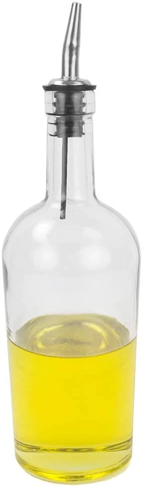 Home Basics Round Olive Oil Bottle Dispenser, Clear, 18.6 Ounces - Image 2