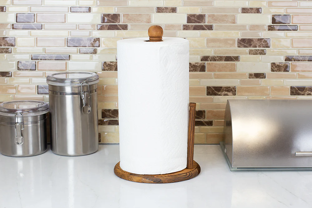 Home Basics Rustic Collection Paper Towel Holder with Easy-Tear Arm - Image 6