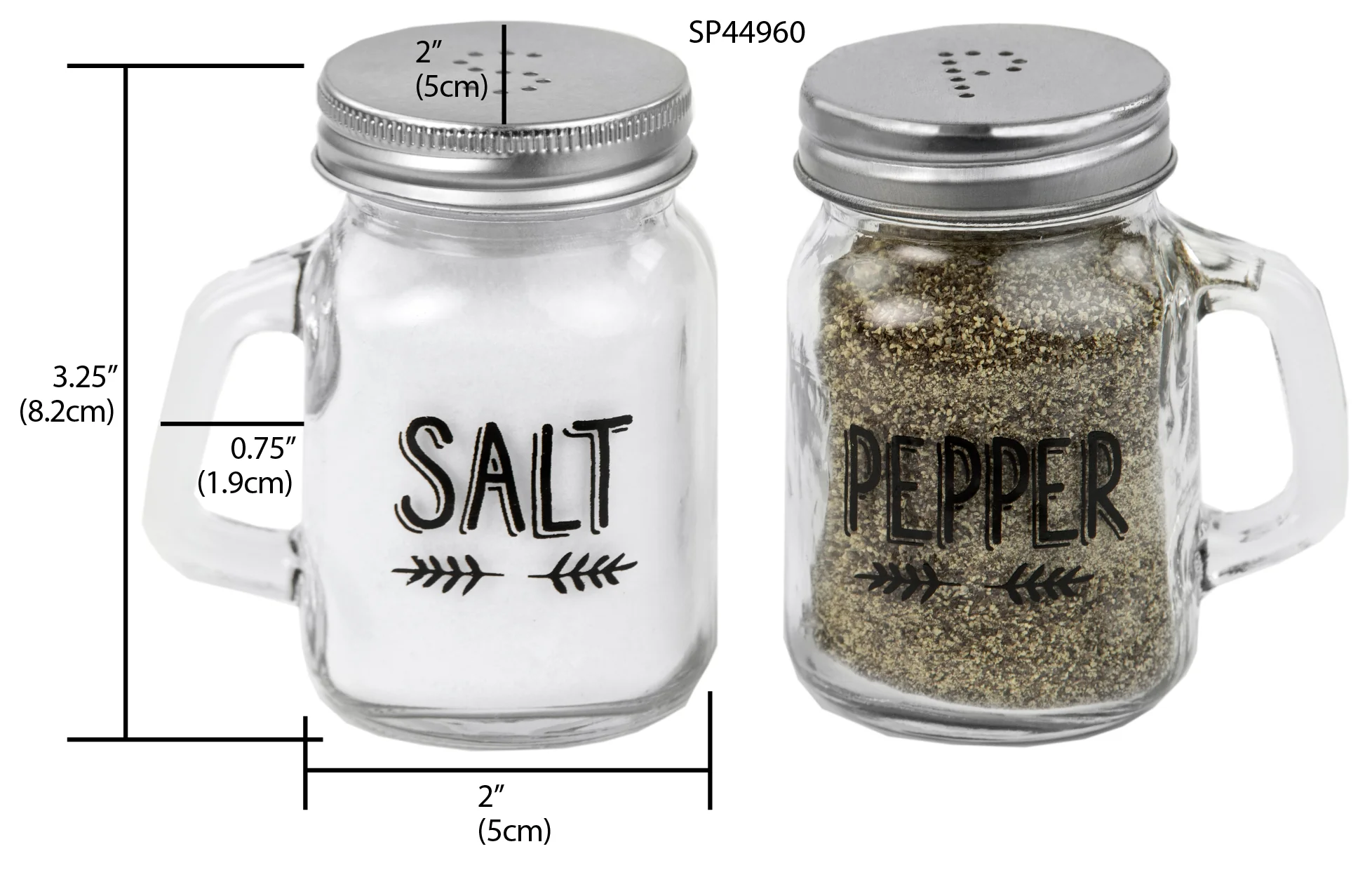Home Basics Salt and Pepper Mason Jar Set - Image 2