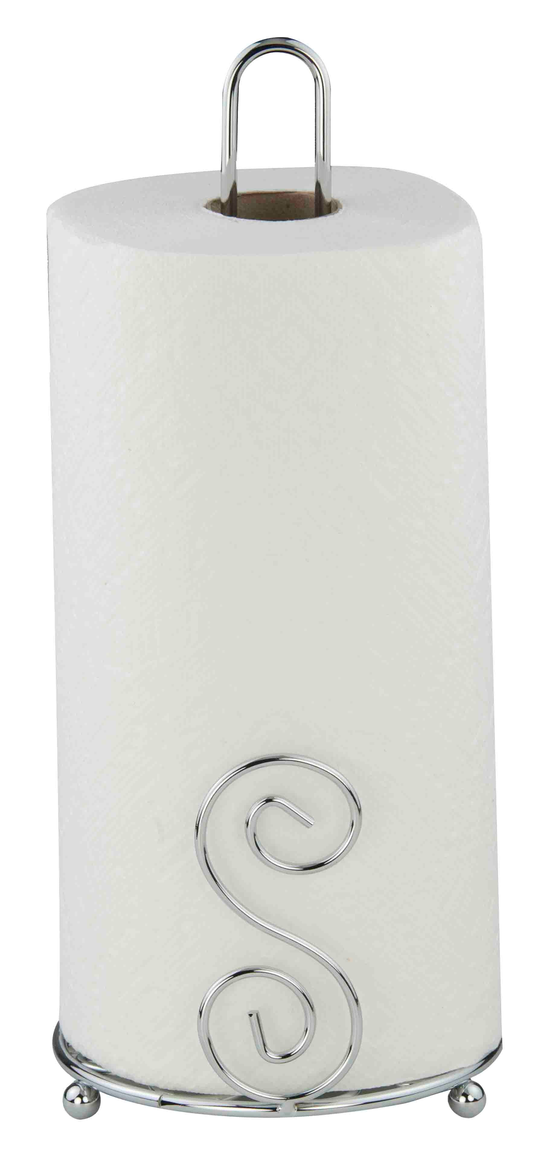 Home Basics Scroll Collection Free-Standing Paper Towel Holder, Chrome