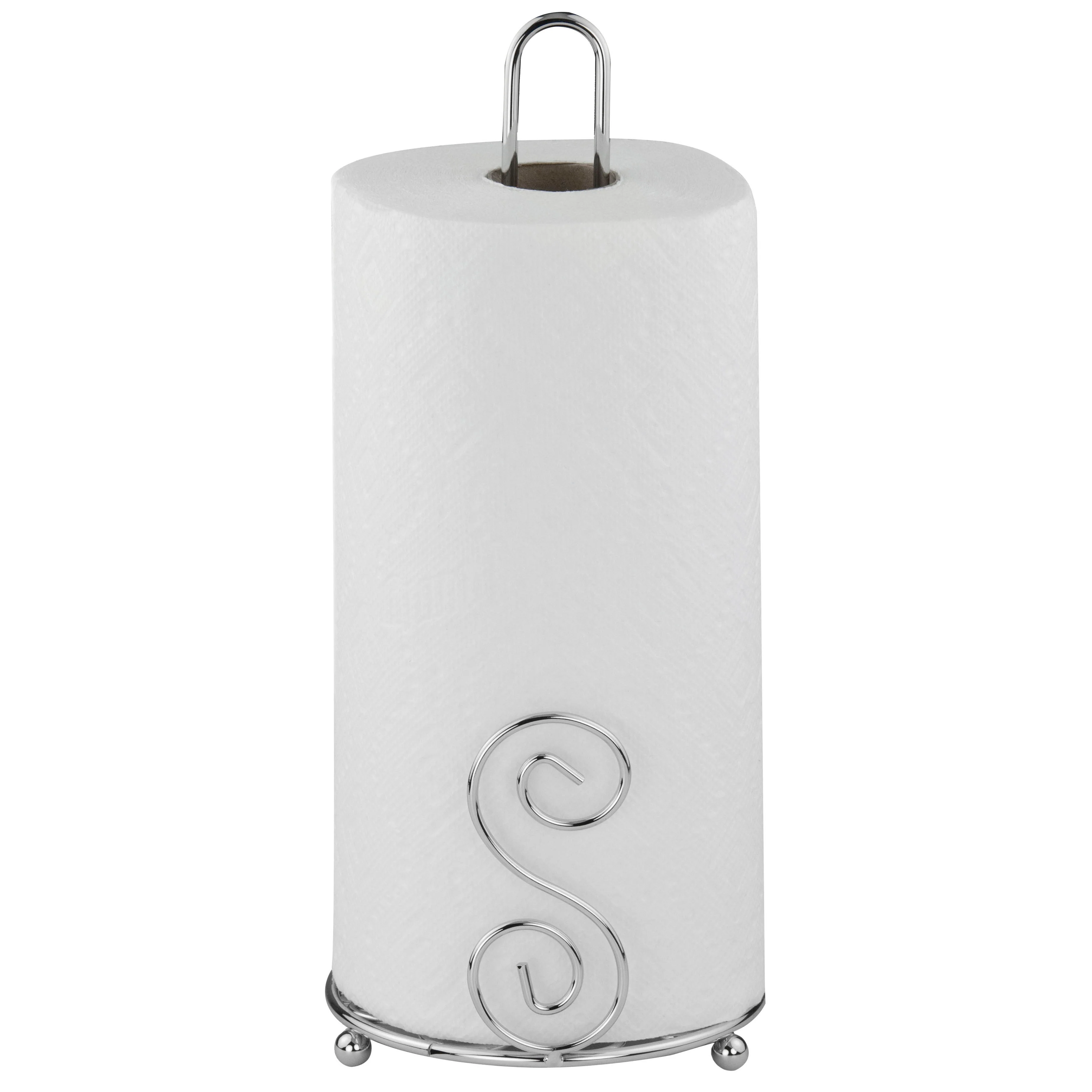 Home Basics Scroll Collection Free-Standing Paper Towel Holder, Chrome - Image 2