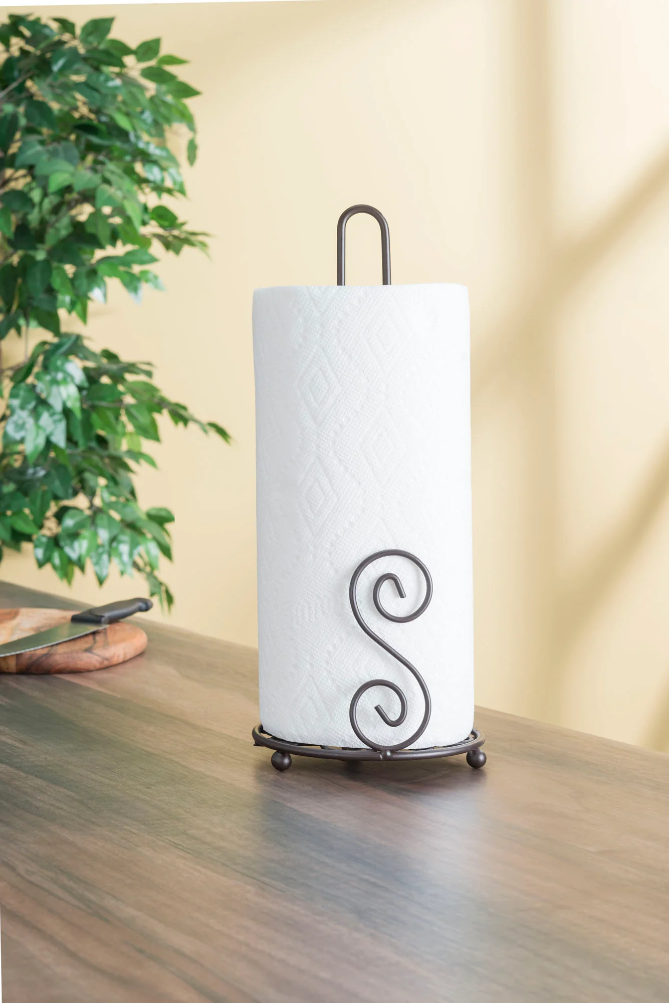 Home Basics Scroll Collection Paper Towel Holder, Bronze, 6x6x13.5 Inches - Image 6